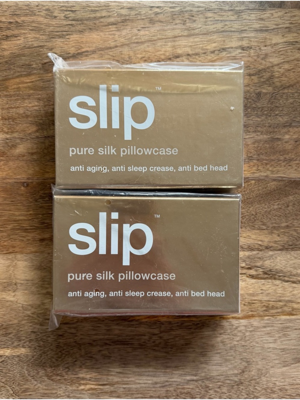 Slip Pure Silk Pillowcases x 2 - Queen Size - 20" x 30" -  Sleep Mask in Gold - Picture 2 of 5